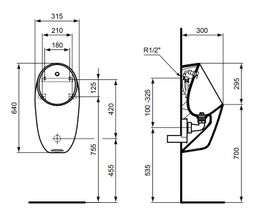 Ideal Standard i.lie Pisoár, zadné plnenie, biely E253701 - galéria #4