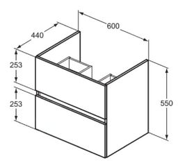 Ideal Standard Eurovit Plus Skříňka pod umyvadlo 60 cm, ořech R0259Y9 - galéria #2