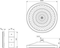Ideal Standard Idealrain Solos Hlavová sprcha 30 cm s diaľkovým ovládaním, chróm A7889AA - galéria #4