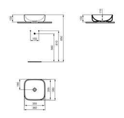 Ideal Standard i.Life B Umývadlo na dosku, 38 cm, biele T573001 - galéria #4
