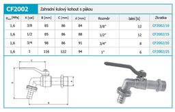 Novaservis Záhradný guľový ventil s pákou 1/2"3/4" CF2002/15 - galéria #1