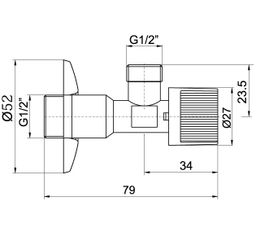 Novaservis Rohový ventil bez filtra 1/2" x 1/2" CF3003/15 - galéria #1