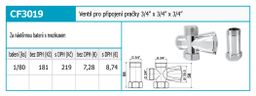 Novaservis Ventil práčky s dištančnou vložkou 3/4 "x3/4 "x3/4" CF3019 - galéria #1