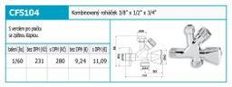 Novaservis Kombinovaný klaksón s ventilom pre práčku 1/2 "x3/8 "x3/4" CF5104 - galéria #1