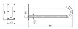 Novaservis Dvojitá pevná rukoväť biela 564 mm R6655.11 - galéria #1