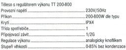 Novaservis NTT200 Vykurovacia tyč s termostatom 200 W, biela - galéria #1