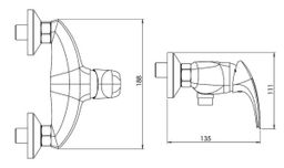 Novaservis Metalia 57 Sprchová batéria bez príslušenstva 15 cm, biela 57060/1,1 - galéria #1