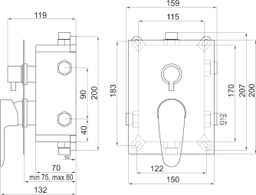 Novaservis Titania Smart Jednopáková batéria+box 3 zásuvky BOX98051RX,0 - galéria #2