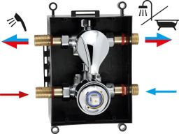 Novaservis Metalia 57 Termostatická batéria so skrytou termostatickou batériou+box 2 vývody, chróm BOX57052RT,0 - galéria #2