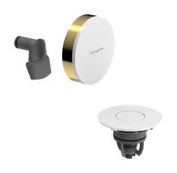 Hansgrohe Exafill Vonkajšie kryty vaňového sifónu, lesklá zlatá/lesklá biela 58119990