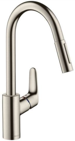 Hansgrohe Focus 240 páková kuchynská batéria s vyťahovacou sprchou, nerezová oceľ 31815800
