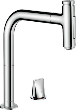 Hansgrohe Metris Select M71 Drezová batéria so sprchou, chróm 73818000