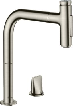 Hansgrohe Metris Select M71 Drezová batéria so sprchou, nerezová oceľ 73818800