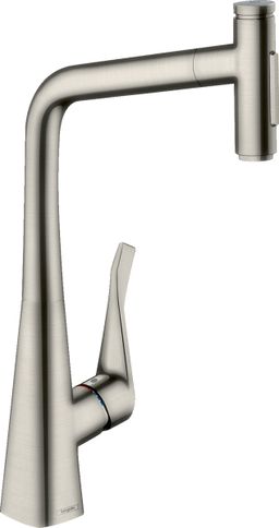 Hansgrohe Metris Select M71 Drezová batéria s vyťahovacou sprchou, chróm 73820800