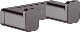 Hansgrohe AddStoris Dvojitý háčik, brúsený čierny chróm, 41755340