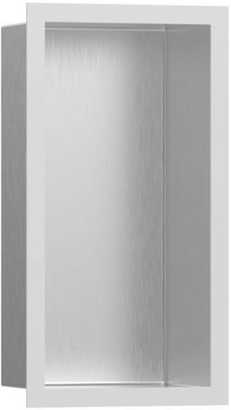 Hansgrohe XtraStoris Individuálna zapustená polica 30x15x10 cm, brúsená nerezová oceľ/matná biela 56094700