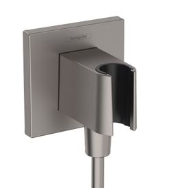 Hansgrohe Držiak sprchy FixFit E s prípojkou na hadicu, brúsený čierny chróm 26889340