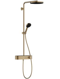 Hansgrohe Sprchový systém Pulsify S s termostatickou batériou a EcoSmart, brúsený bronz 24221140