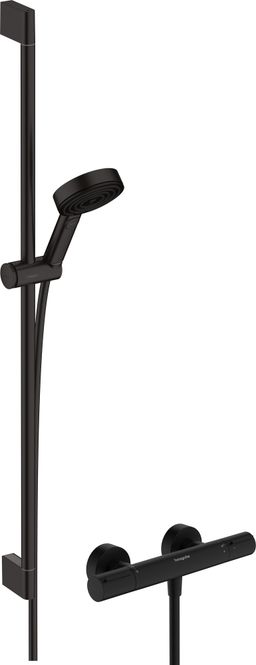 Hansgrohe Pulsify Select S Sprchový set s termostatickou baterii Eco a tyčí 90 cm, matná černá 24271670