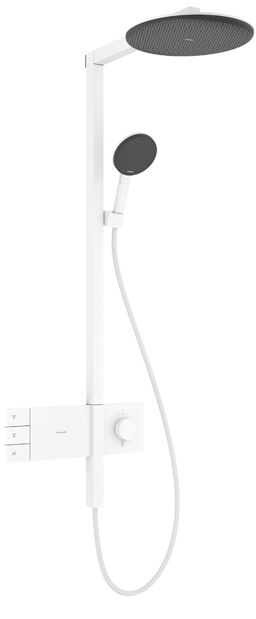 Hansgrohe Raindance Alive S Showerpipe – sprchová súprava s termostatom, 2 trysky, matná biela 24595700