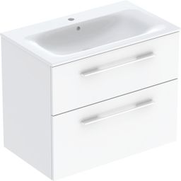 Geberit Selnova štvorcová skrinka + umývadlo Slim 100 cm, biela lesklá 501.244.00.1