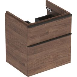 Geberit Smyle Štvorcová kúpeľňová skrinka pod umývadlo 58,4 cm, orech hikor 500.352.JR.1
