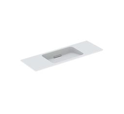 Geberit One Umyvadlo 120x40 cm, bez otvoru, vodorovný vývod, bílá/KeraTect, matný chrom 500.392.01.2