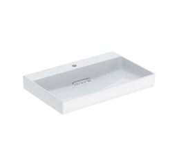 Geberit One Umyvadlo 75x48 cm, otvor uprostřed, vývod vodorovný, bílá/KeraTect 505.036.00.1