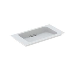 Geberit One Umyvadlo nábytkové 75x40 cm, bez otvoru, vodorovný vývod, bílá/chrom mat 500.391.01.2