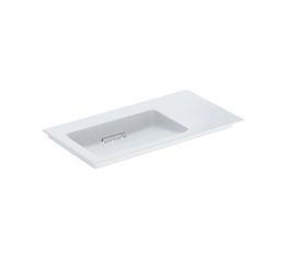 Geberit One Umyvadlo nábytkové 90x48 cm, bez otvoru, plocha vpravo, vodorovný vývod, bílá/KeraTect 505.008.00.1