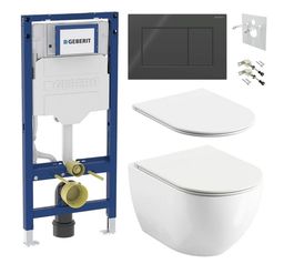 Geberit Set modulu do sadrokartónu, WC Urban City a tlačidlá, čierna lesklá KBE027