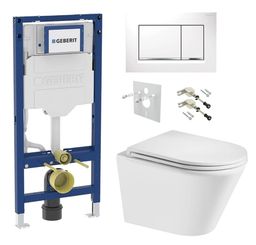 Geberit Set modulu do sadrokartónu, WC Spinex a tlačidlá, biela/chróm KBE042