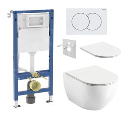Geberit Set modulu do sádrokartonu, WC Urban City a tlačítka, bílá KBE111
