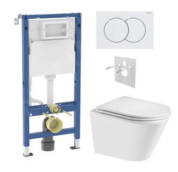 Geberit Set modulu do sádrokartonu, WC Spinex a tlačítka, bílá KBE113