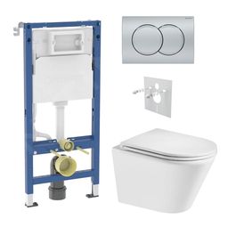 Geberit Set modulu do sádrokartonu, WC Spinex a tlačítka, chrom mat KBE119