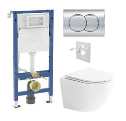 Geberit Set modulu do sádrokartonu, WC Urban a tlačítka, chrom lesk KBE124