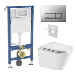 Geberit Set modulu do sádrokartonu, WC Spinex a tlačítka, chrom mat KBE143