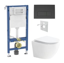 Geberit Set modulu do sádrokartonu, WC Urban a tlačítka, černá mat KBE148