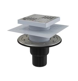 Alcadrain Podlahový prívod 150 × 150/50/75 mm rovný, mriežka z nehrdzavejúcej ocele APV4444