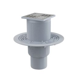 Alcadrain Podlahový prívod 105 × 105/50/75 mm rovný, mriežka z nehrdzavejúcej ocele APV2321