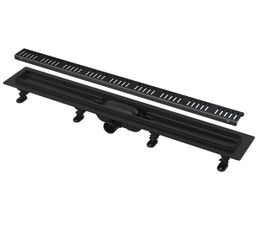 Alcadrain Jednoduchý sprchový žľab s roštom 55 cm, čierny matný APZ10BLACK-550M