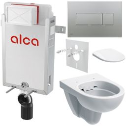 Alcadrain Sada modul na stenu, Geberit WC, sedadlo a tlačidlá M372, chróm mat M372