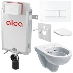 Alcadrain Sada modul na stenu, Geberit WC, sedadlo a tlačidlá M570, biela lesklá KAE088