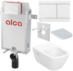 Alcadrain Sada modul na stenu, Geberit WC, sedadlo a tlačidlá, biela KAE100