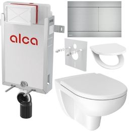 Alcadrain Sada modul na stenu, Jika WC, sedadlo a tlačidlá, nerez KAE118