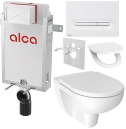 Alcadrain Sada modul na stenu, Jika WC, sedadlo a tlačidlá M1876, biela mat KAE130