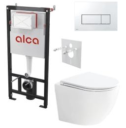 Alcadrain Set modulu do sadrokartónu, WC Urban Vort, doska a tlačidlo, chróm lesklé M571