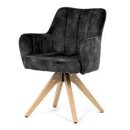 Autronic Ambient HC-D7188BK4 Jedálenská stolička, zamat matný, čierna
