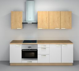EBS Next Kuchyňská sestava 2,4m, bílá lesk/dub arlington, dub