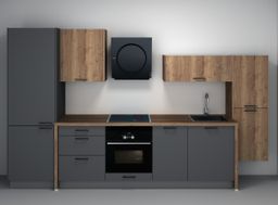 EBS Next Kuchyňská sestava 3,4m, diamantově šedá/dub halifax